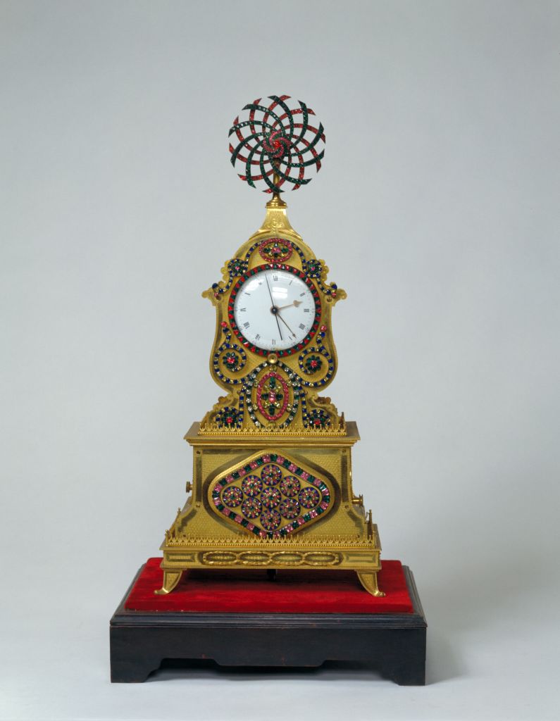 图片[1]-Copper gold-plated ball flower clock-China Archive